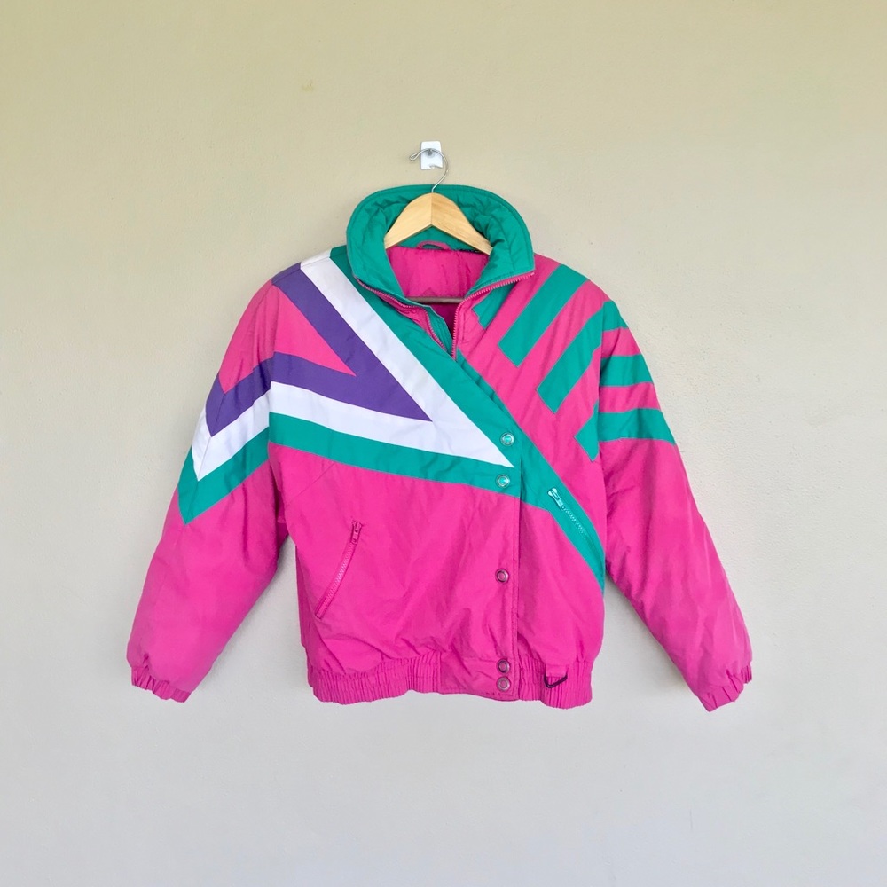 Vintage neon ski jacket coat windbreaker